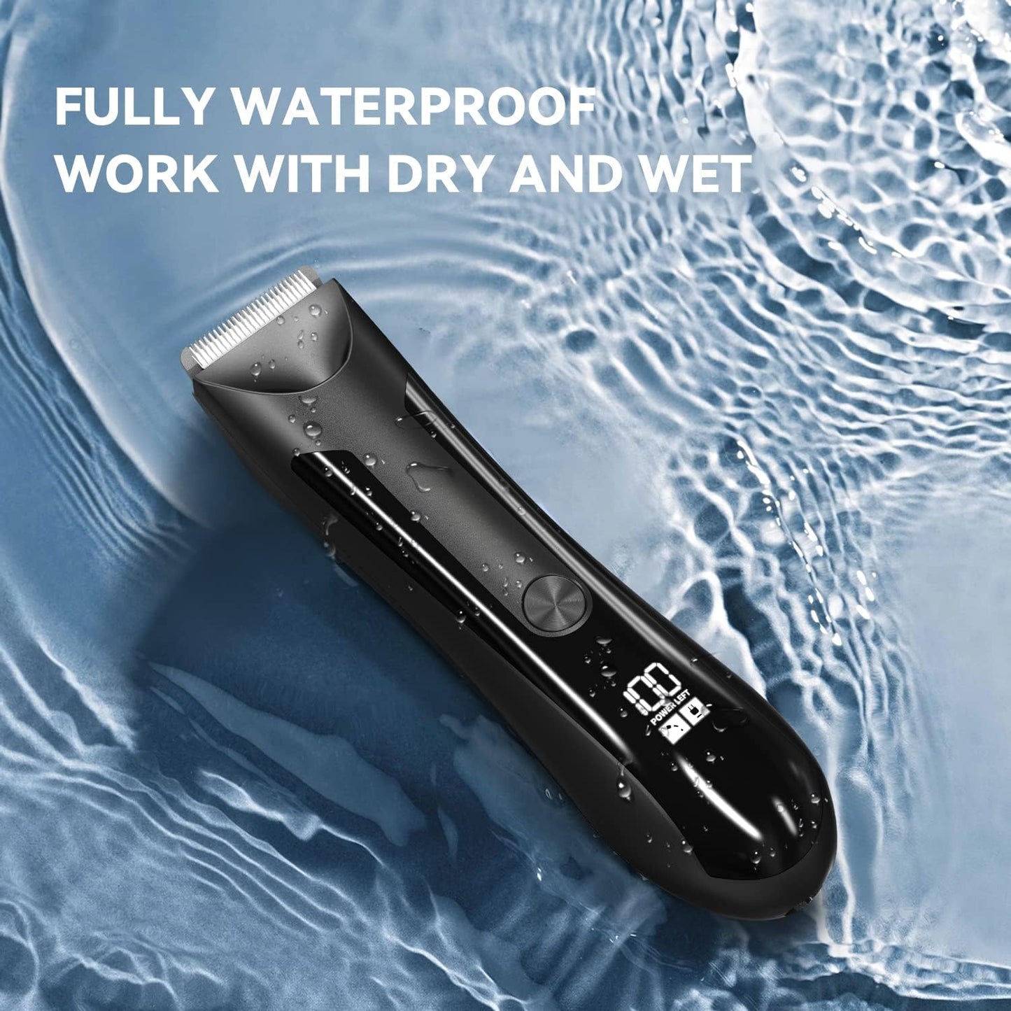VINATO Electric Body Hair Trimmer - Manscape Ball Trimmer, Groin Hair Trimmer for Men, Waterproof Ball Shaver, USB Recharge Dock Replaceable Ceramic Blade, Male Hygiene Razor, 90 Mins Battery Life