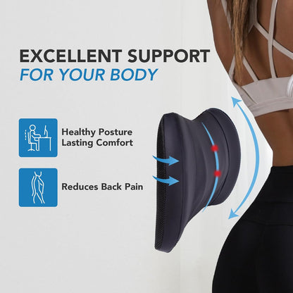 Lumbar Support Pillow: Memory Foam Lumbar Pillow for Lower Back Pain Relief - Car Back Cushion for Driving