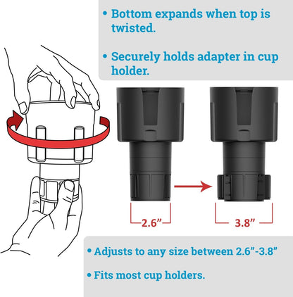 Car Cup Holder Expander, Adjustable Expandable Insert Extender