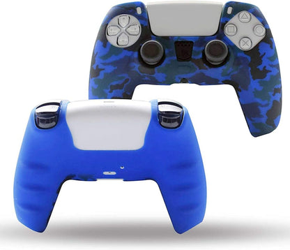 2 Pack Silicone Controller Skins Anti-Slip Cover Case Protector Sleeve for PlayStation 5 /PS5 Controller with 8 x Thumb Grip Caps(Bright and Colorful)