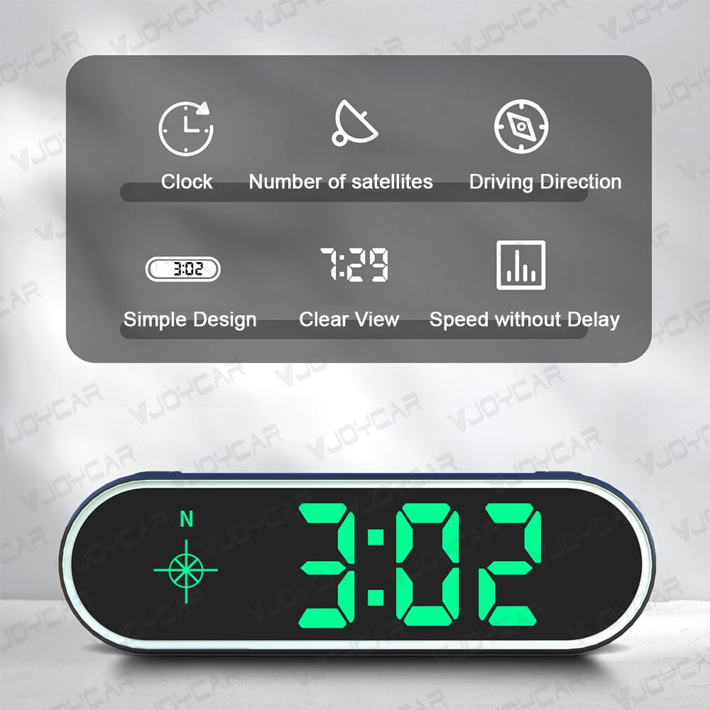 New Speedometer HUD GPS Digital Speed Meter MPH Speedo Head Up Display for Cars Trucks, USB Cable Plug & Play (G20-Only Green)