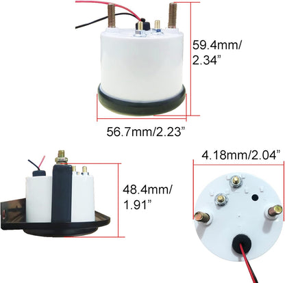 52mm 3 in1 Car Meter Auto Gauge Kit(8-16V Volt Meter +100-250℉ Water Temperature Gauge+ 0-100 psi Oil Pressure Meter)