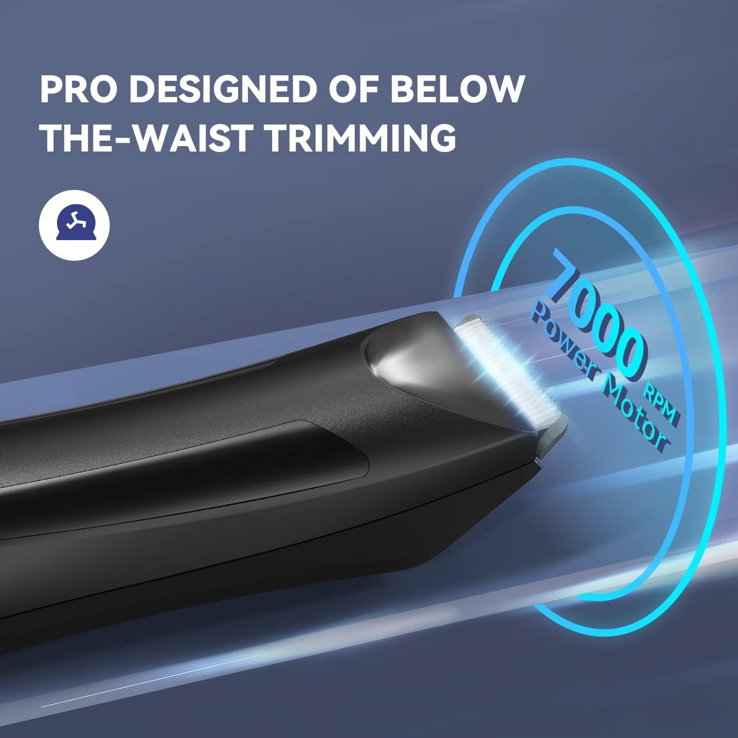 VINATO Electric Body Hair Trimmer - Manscape Ball Trimmer, Groin Hair Trimmer for Men, Waterproof Ball Shaver, USB Recharge Dock Replaceable Ceramic Blade, Male Hygiene Razor, 90 Mins Battery Life