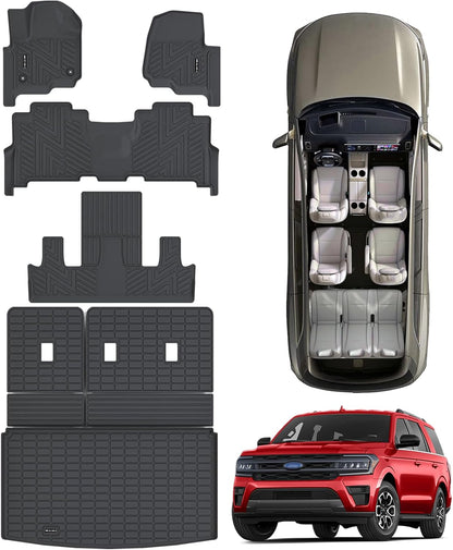 Floor Mats & Cargo Liner for 2018-2024 Ford Expedition 8 Seats with 2nd Row Bench Seat (Only Fit MAX Or L)