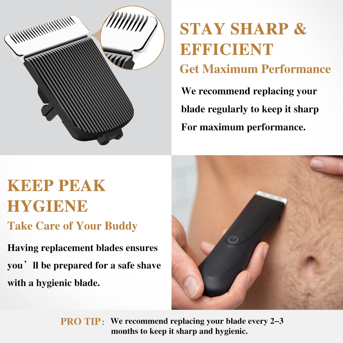 2 Pack Replacement Blade for Manscaped The Lawn Mower Electric Groin Hair Trimmer Blade