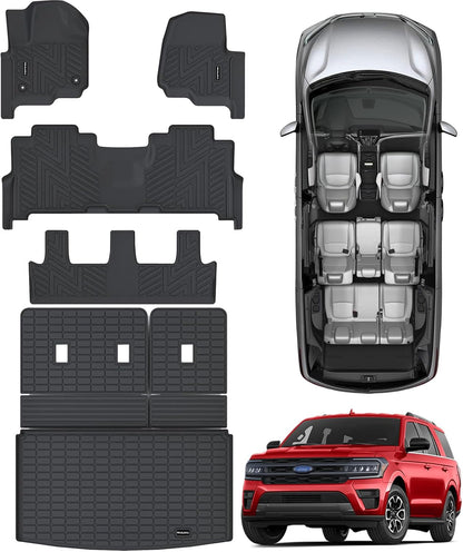 Floor Mats & Cargo Liner for 2018-2024 Ford Expedition 8 Seats with 2nd Row Bench Seat (Only Fit MAX Or L)