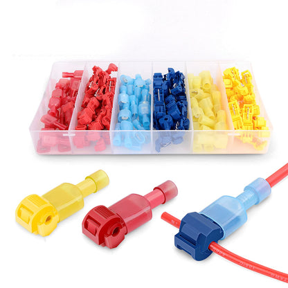 50004R 120 Pcs/60 Pairs Quick Splice Wire Terminals T-Tap Self-stripping with Nylon Fully Insulated Male Quick Disconnects Kit