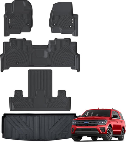 Floor Mats & Cargo Liner for 2018-2024 Ford Expedition 8 Seats with 2nd Row Bench Seat (Only Fit MAX Or L)