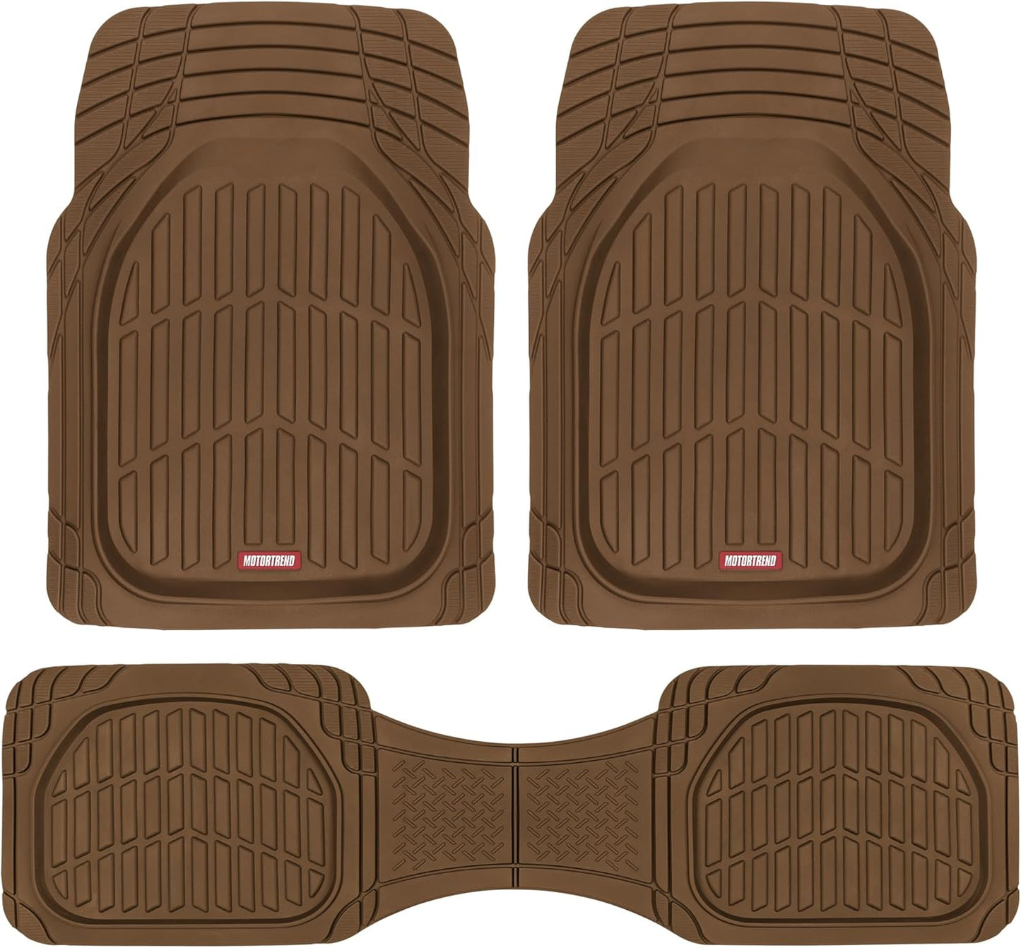 FlexTough Floor Mats for Cars, Deep Dish All-Weather Mats