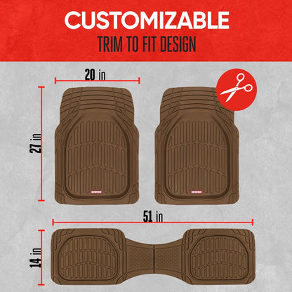 FlexTough Floor Mats for Cars, Deep Dish All-Weather Mats