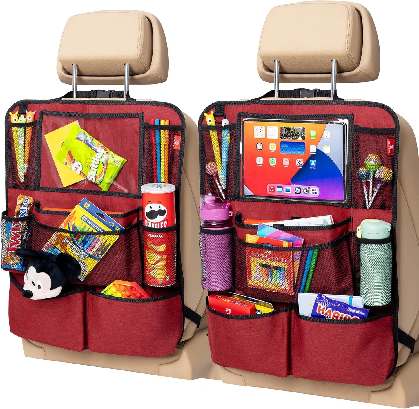 Backseat Car Organizer, Kick Mats Back Seat Protector with Touch Screen Tablet Holder