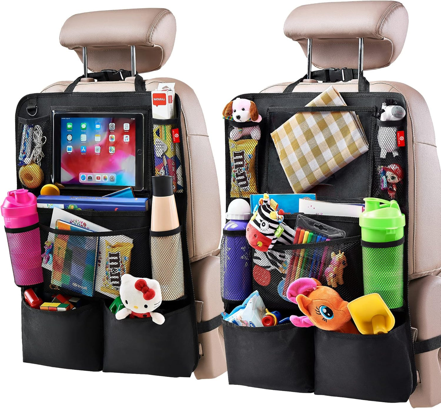 Backseat Car Organizer, Kick Mats Back Seat Protector with Touch Screen Tablet Holder