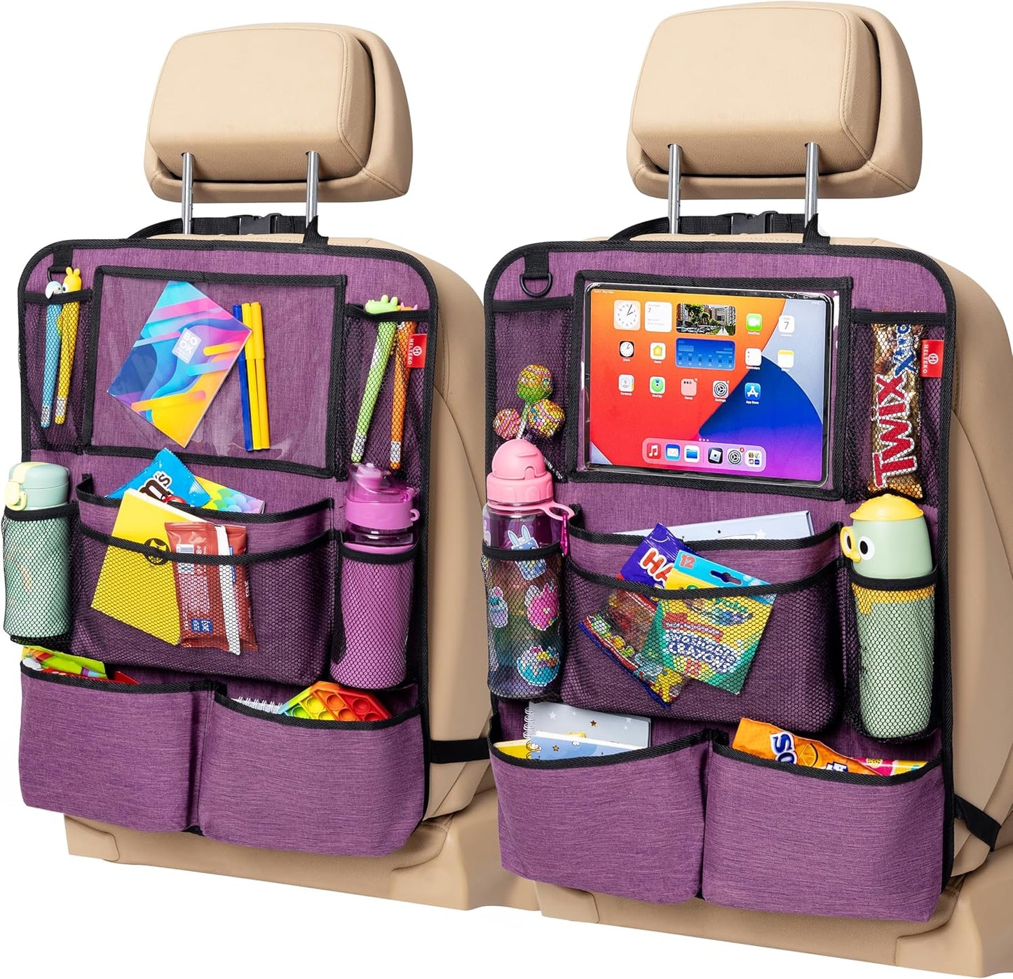 Backseat Car Organizer, Kick Mats Back Seat Protector with Touch Screen Tablet Holder