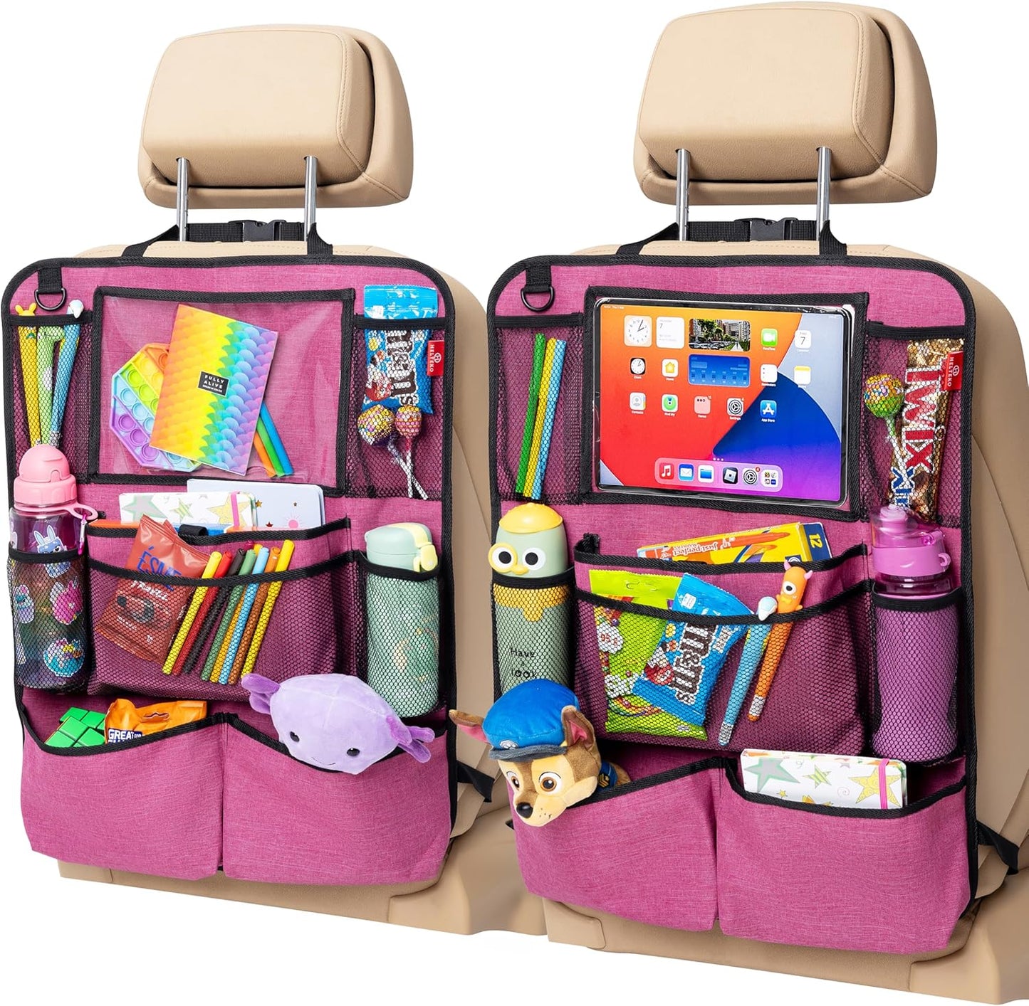 Backseat Car Organizer, Kick Mats Back Seat Protector with Touch Screen Tablet Holder