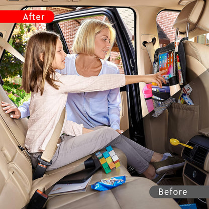 Backseat Car Organizer, Kick Mats Back Seat Protector with Touch Screen Tablet Holder