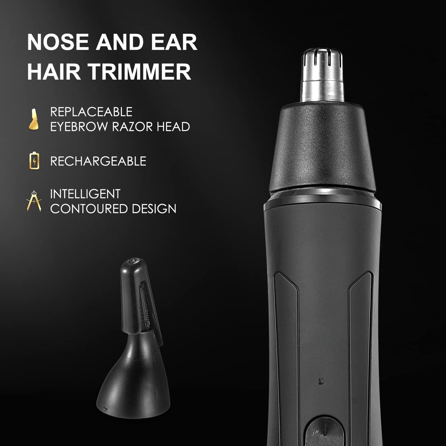 VINATO Electric Body Hair Trimmer - Manscape Ball Trimmer, Groin Hair Trimmer for Men, Waterproof Ball Shaver, USB Recharge Dock Replaceable Ceramic Blade, Male Hygiene Razor, 90 Mins Battery Life